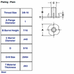 T-Nuts - 4 Pronged (Short Barrel) - 50 Pack - 3/8-16" x 7/16"